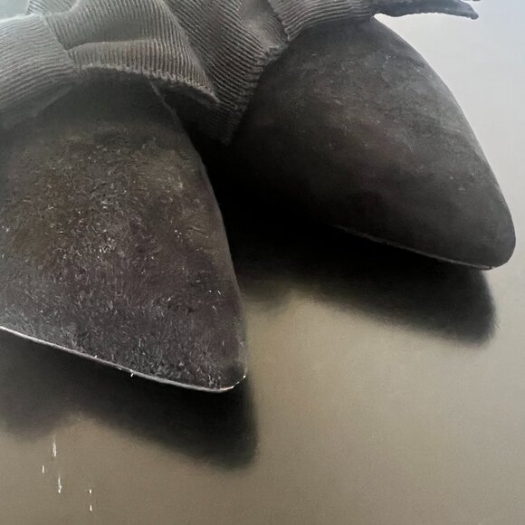 Prada Suede Grosgrain Bow Mules Flats - Picture 9 of 10